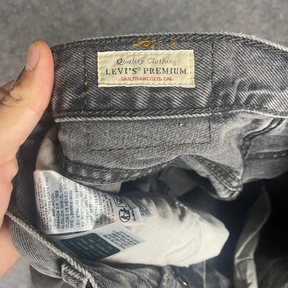 Levi Strauss & Co 501‎ 81 Premium Grey Wash Straight Leg Button Fly Jeans 24x31
